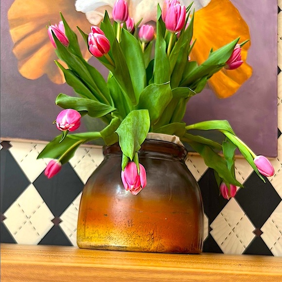 Antique Stoneware Crock Vase | Rustic Ombré Glaze | Primitive American Pottery - Picture 9 of 17